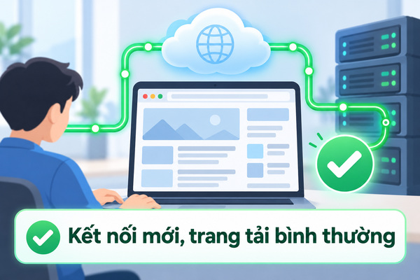 Kết nối mới, trang tải bình thường