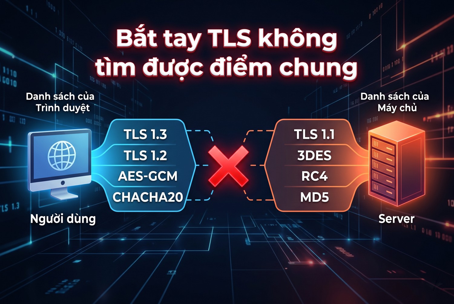 Bắt tay TLS không tìm được điểm chung