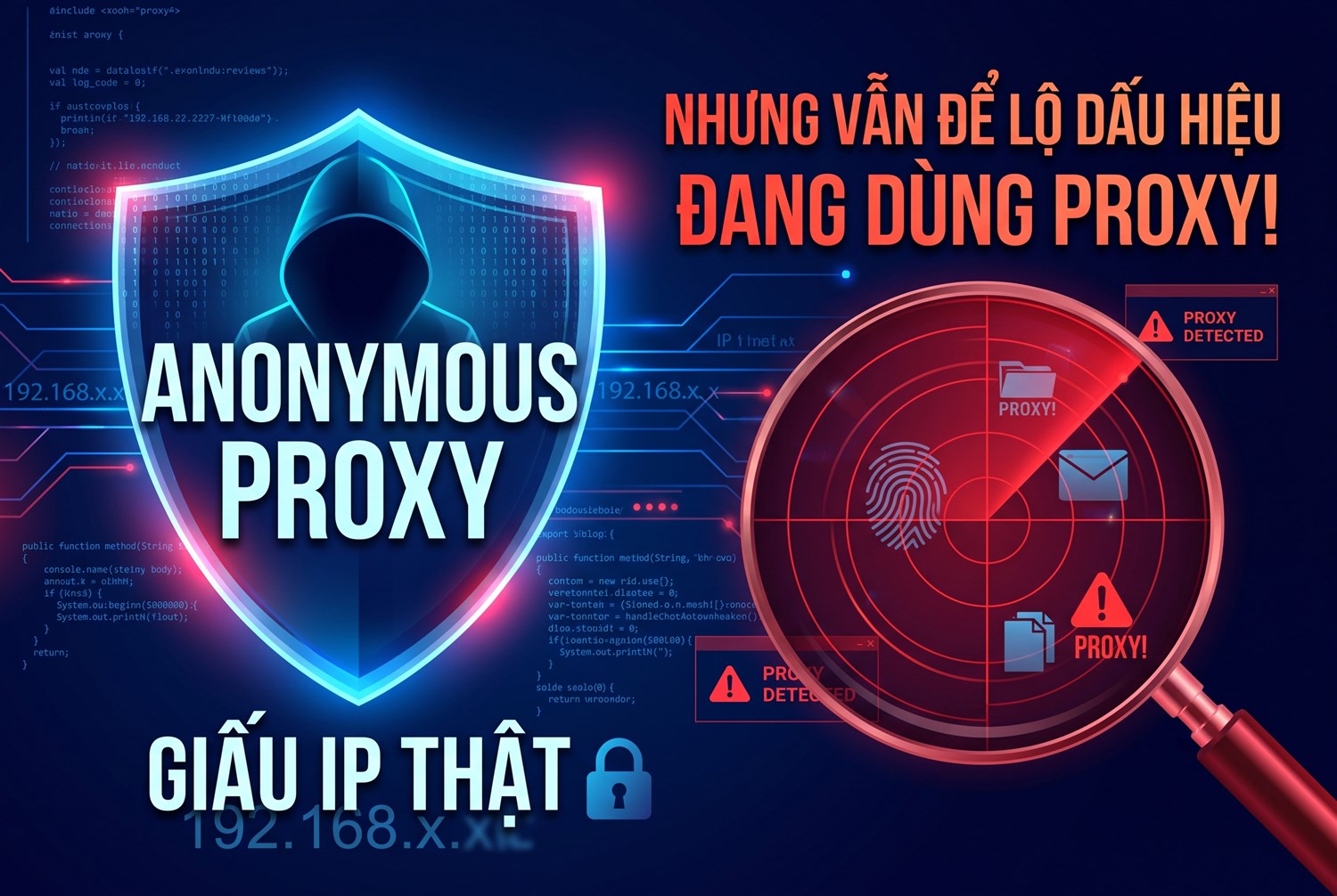 Anonymous proxy giấu IP thật nhưng vẫn để lộ dấu hiệu đang dùng proxy