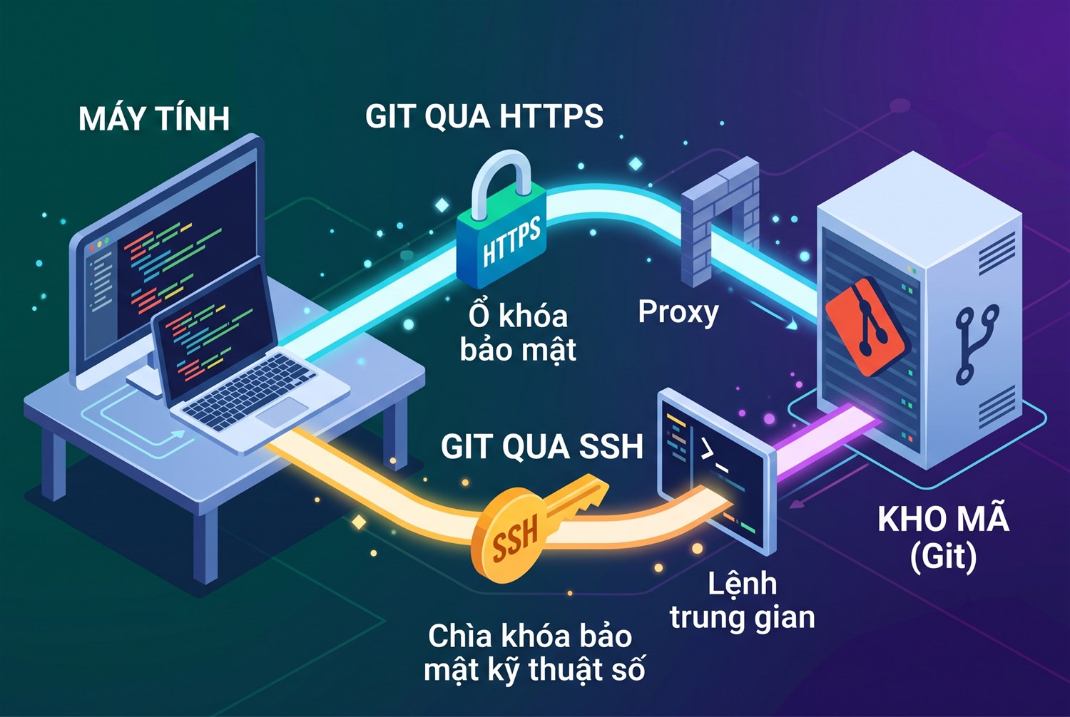 Git qua HTTPS và Git qua SSH