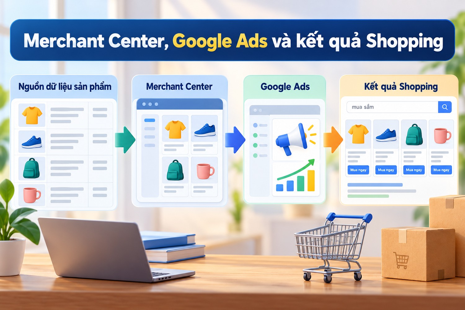 Merchant Center, Google Ads và kết quả Shopping