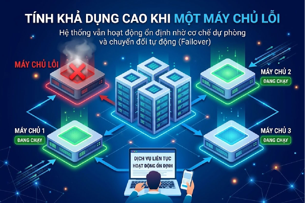 Tính khả dụng cao khi máy chủ lỗi