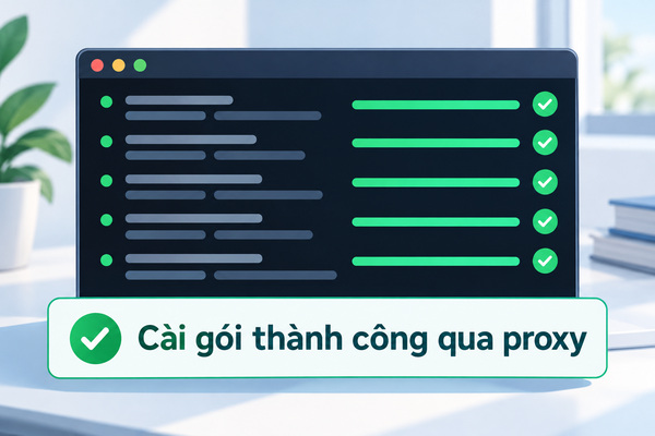 Cài gói thành công qua proxy