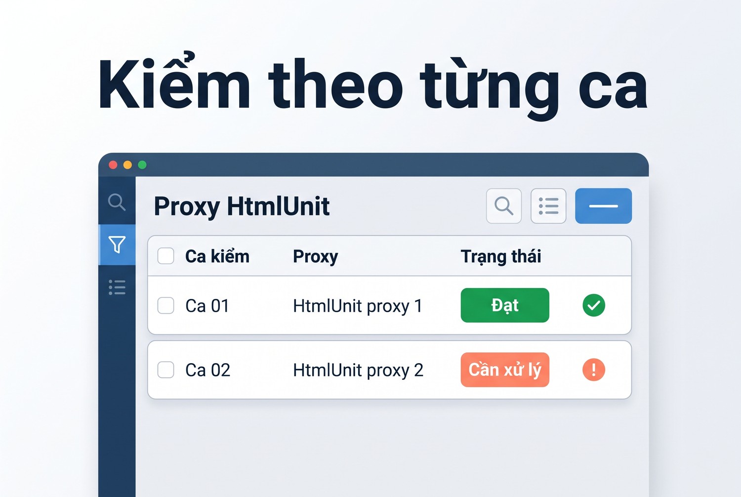 Kiểm theo từng ca