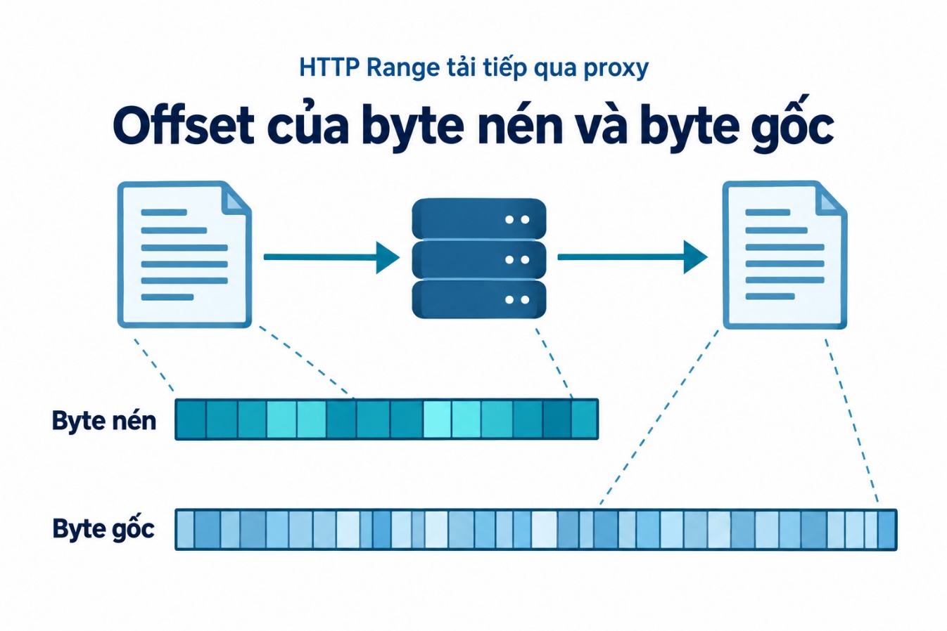 Offset của byte nén và byte gốc