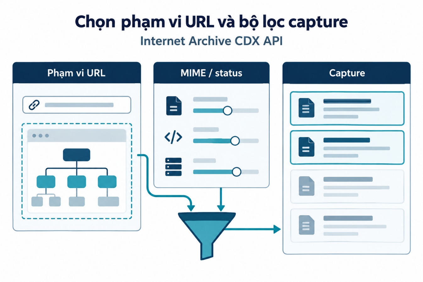 Chọn phạm vi URL và bộ lọc capture