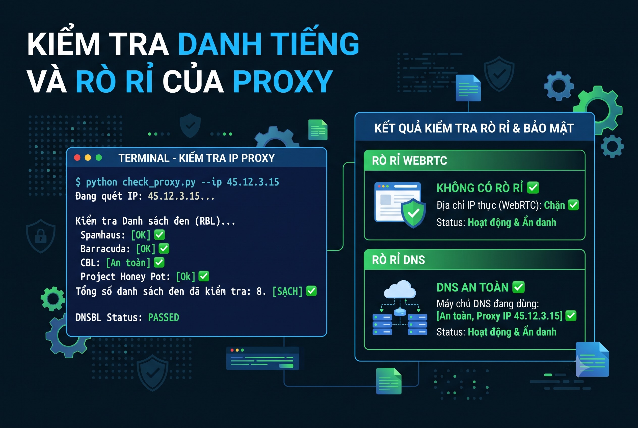 Kiểm tra danh tiếng v&agrave; r&ograve; rỉ của proxy