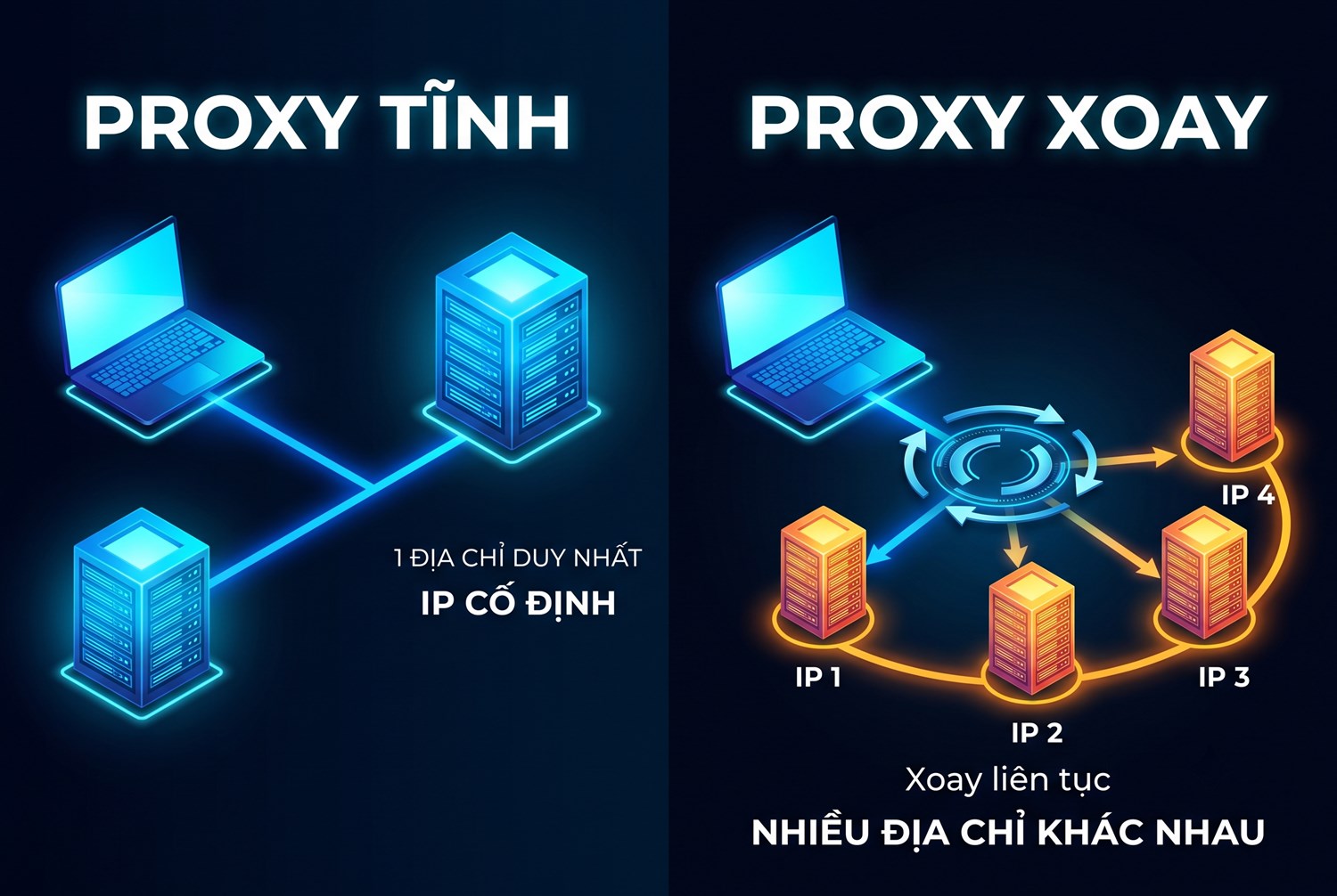 Proxy tĩnh và proxy xoay