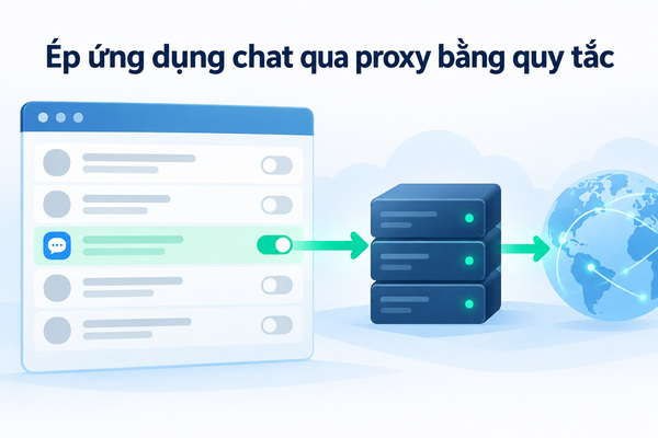 Ép ứng dụng chat qua proxy bằng quy tắc