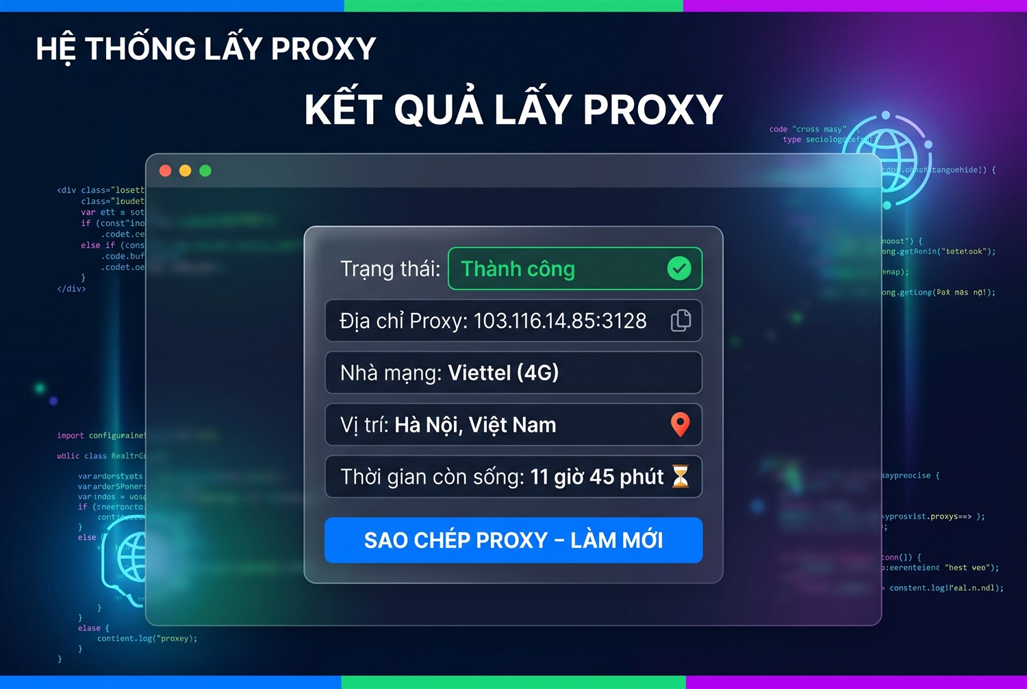 Đọc kết quả khi lấy proxy