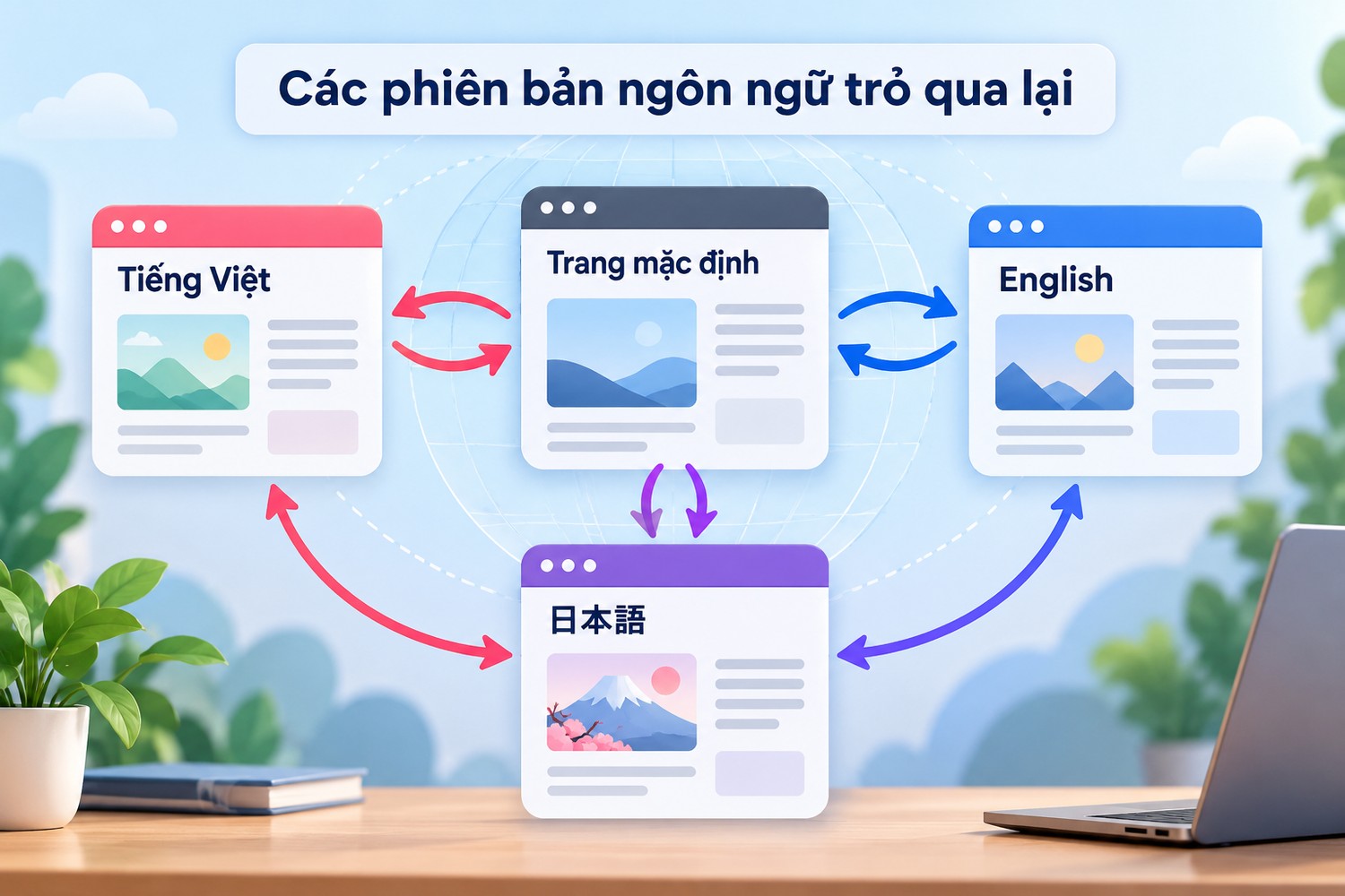 Các phiên bản ngôn ngữ trỏ qua lại
