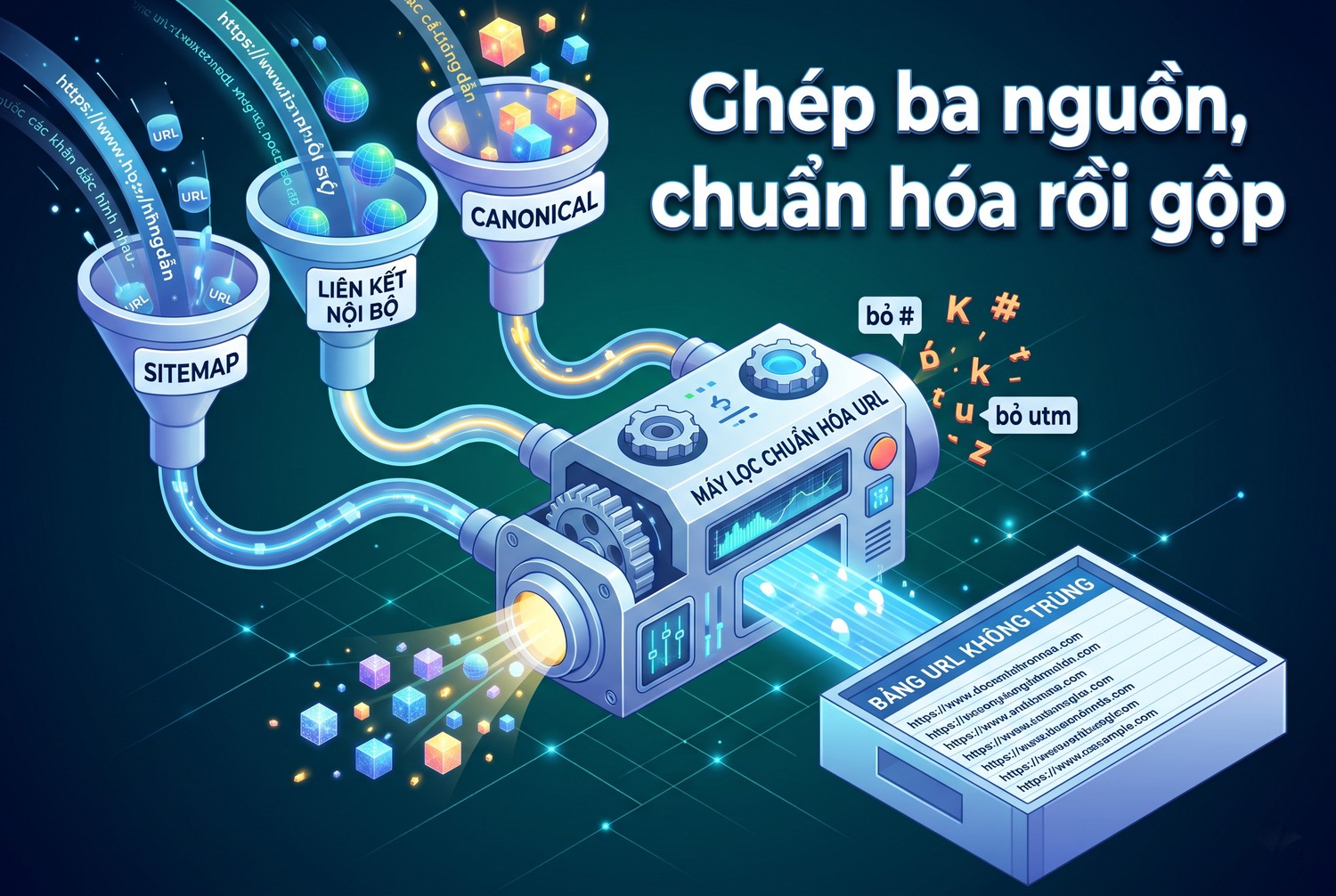 Ghép ba nguồn, chuẩn hóa rồi gộp