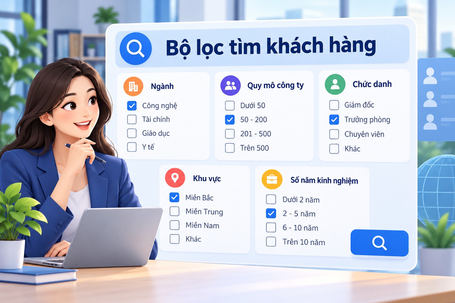 Bộ lọc tìm khách hàng