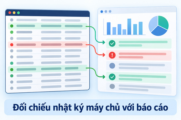 Đối chiếu nhật ký máy chủ với báo cáo