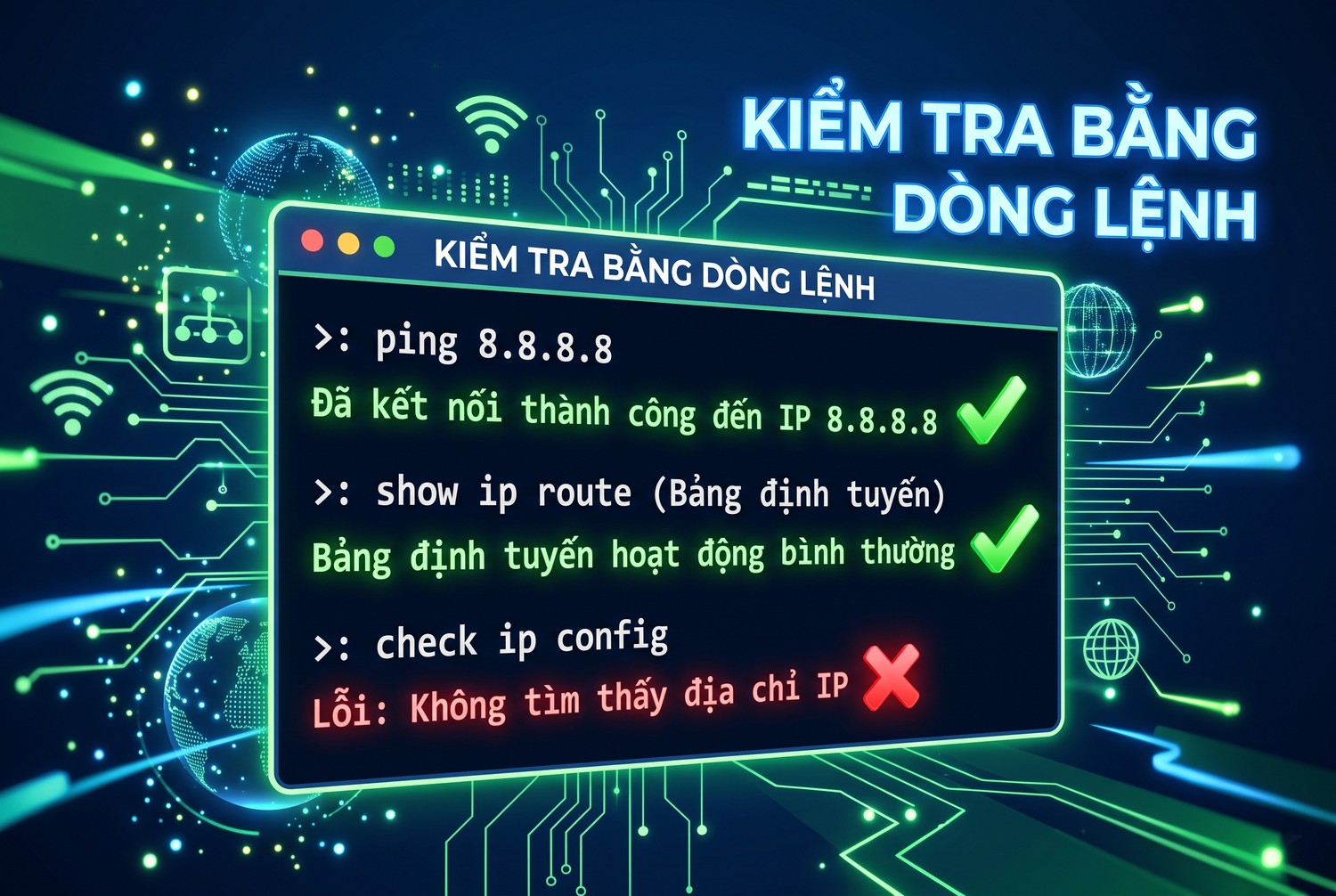 Kiểm tra bằng dòng lệnh