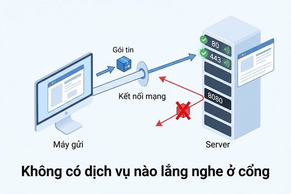 Không có dịch vụ nào lắng nghe ở cổng