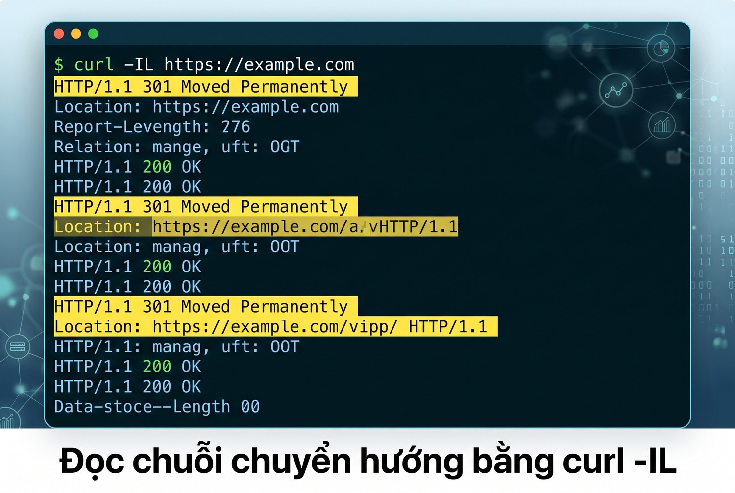 Đọc chuỗi chuyển hướng bằng curl -IL