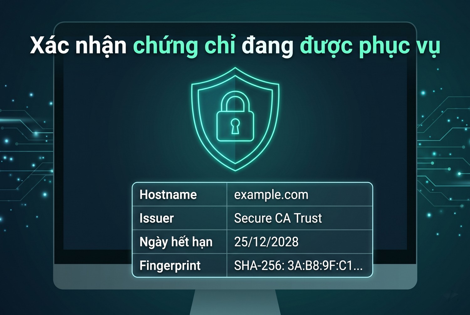 Xác nhận chứng chỉ đang được phục vụ