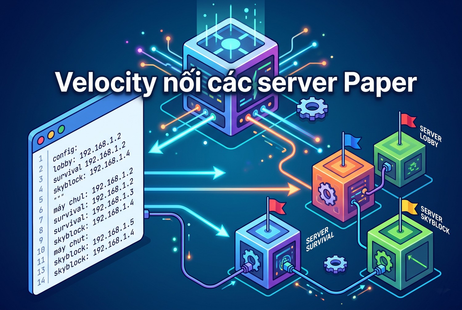 Velocity nối các server Paper