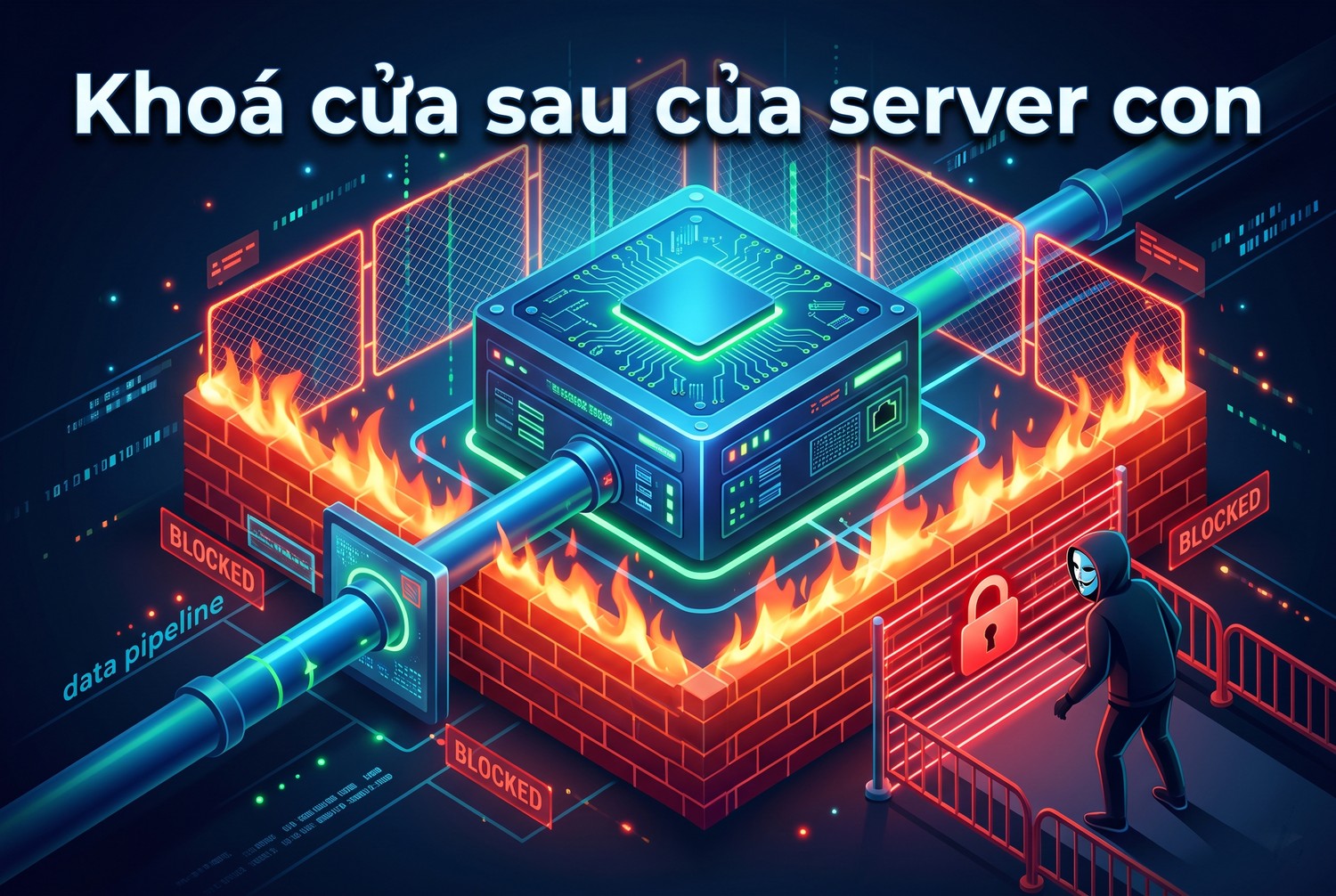 Khoá cửa sau của server con