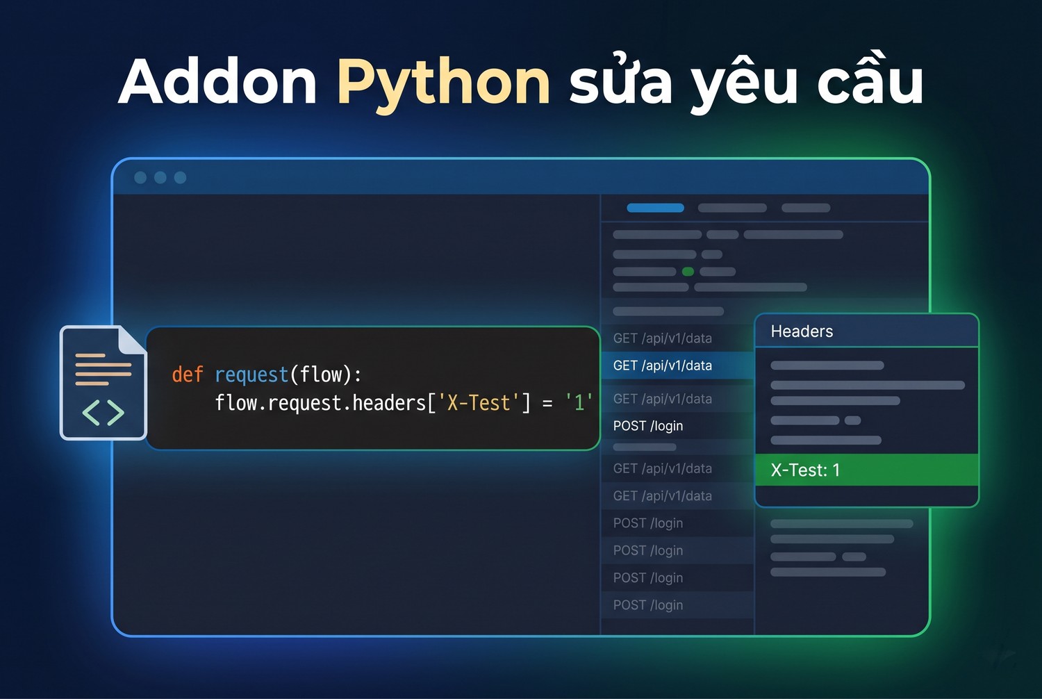 Addon Python sửa yêu cầu