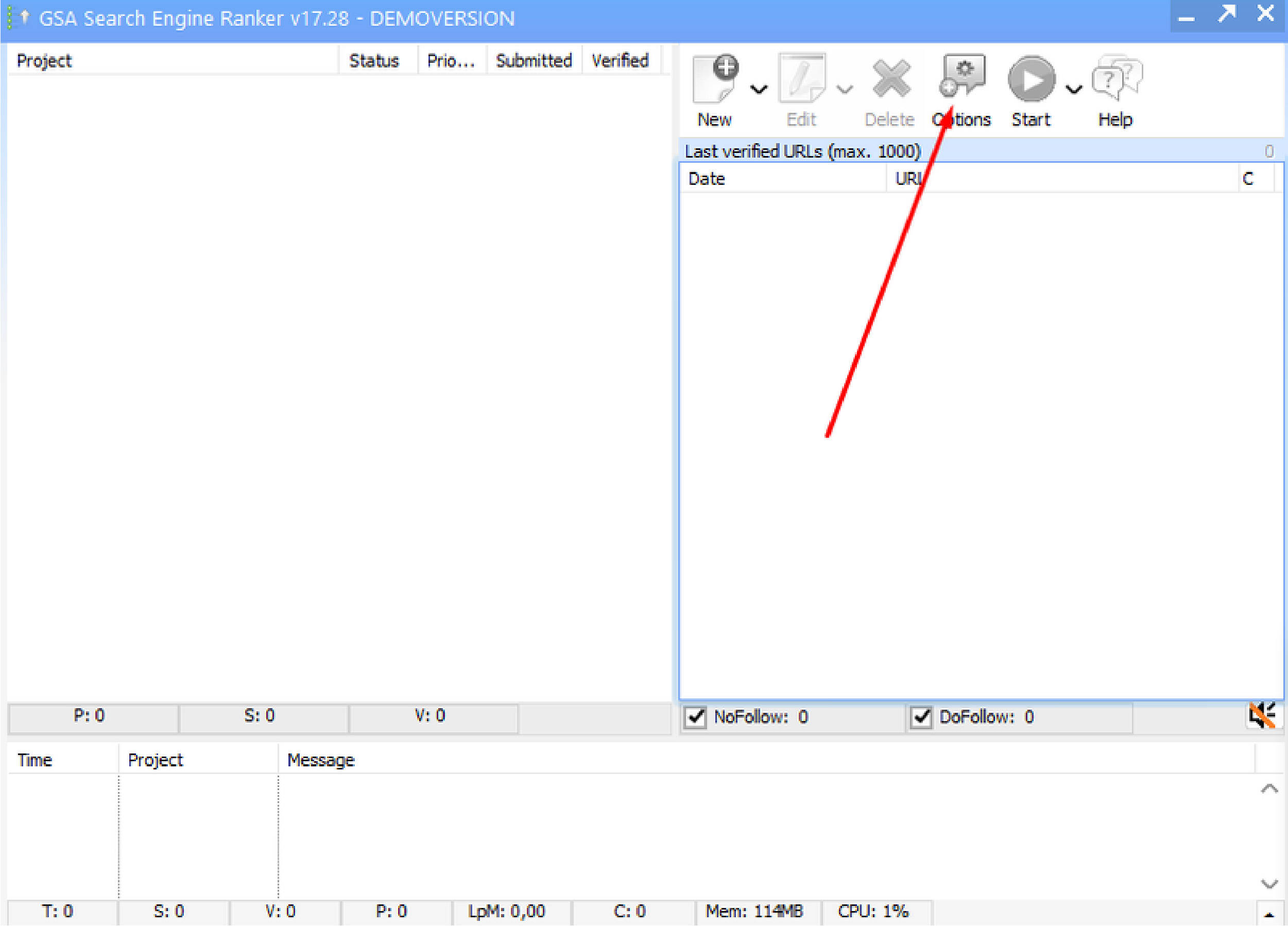 Khởi động phần mềm GSA Search Engine Ranker
