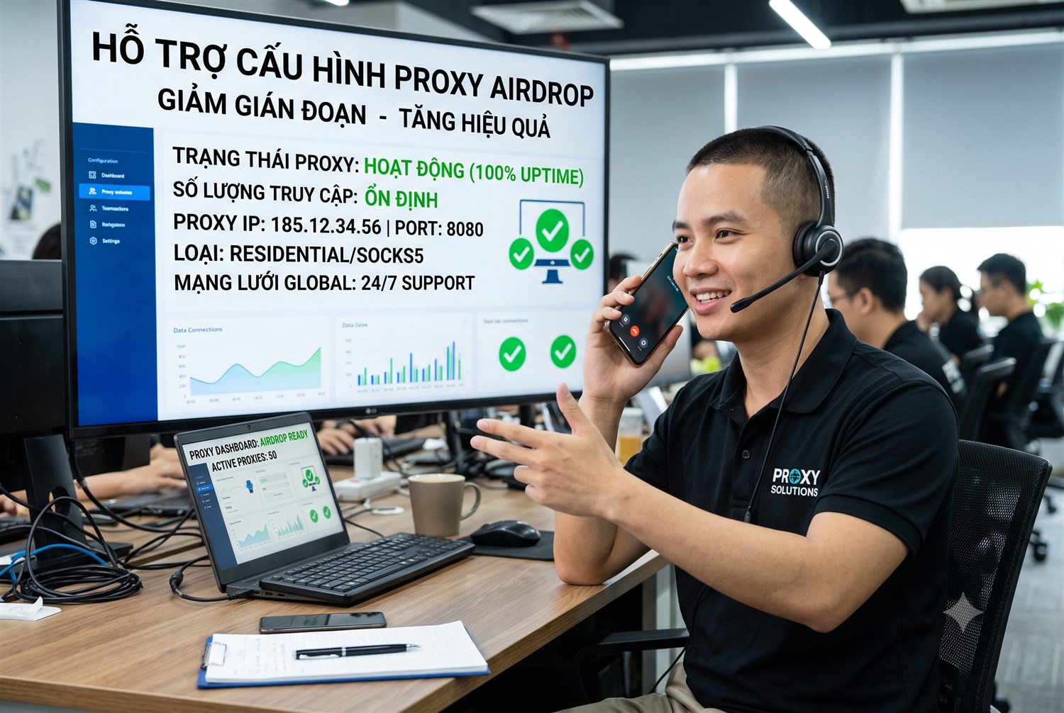 Chọn nhà cung cấp proxy hỗ trợ tốt giúp hạn chế gián đoạn khi cày airdrop