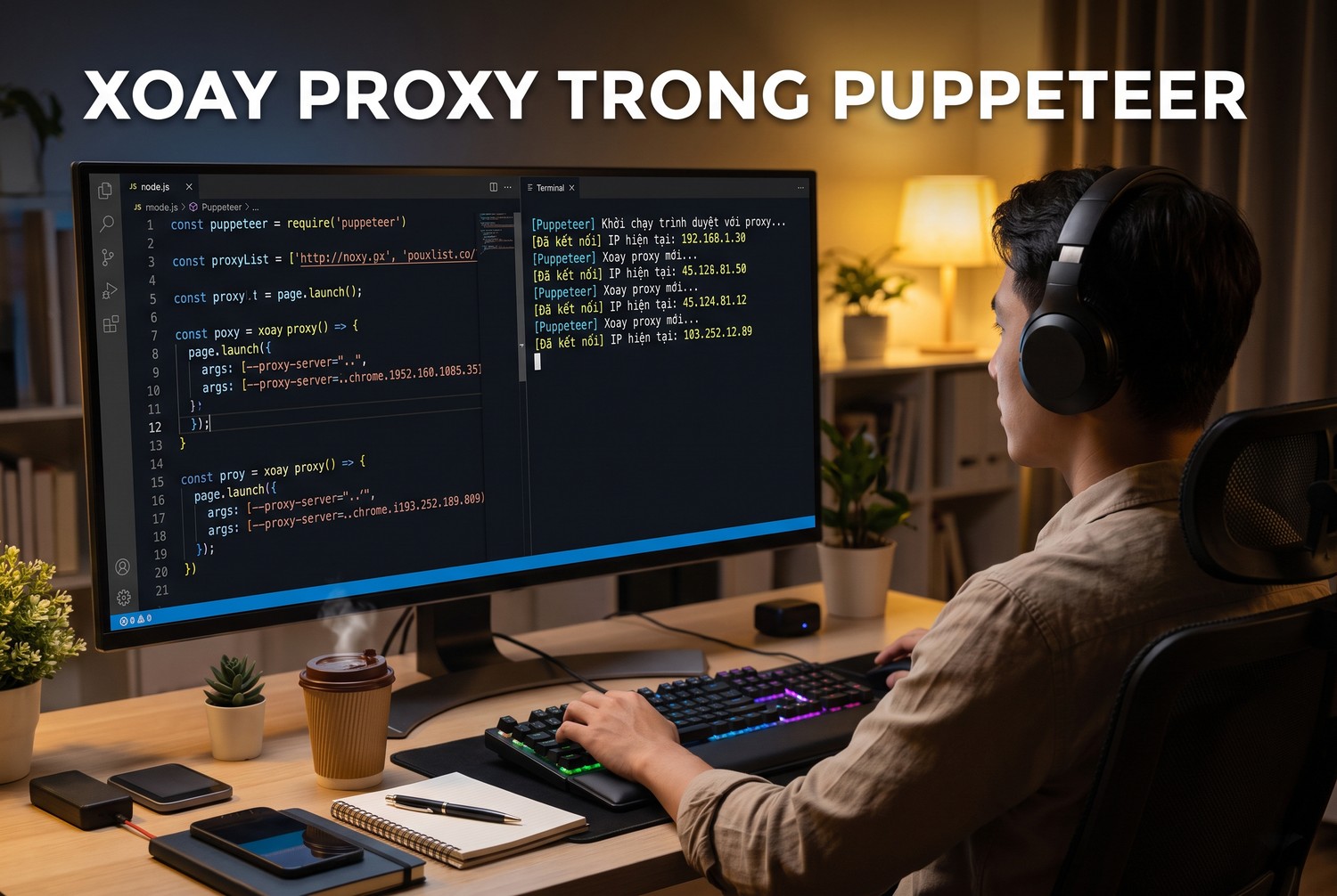 Xoay proxy trong Puppeteer
