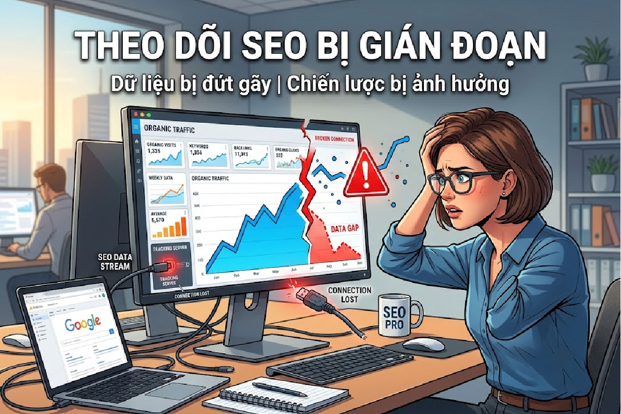Theo d&otilde;i SEO bị gi&aacute;n đoạn