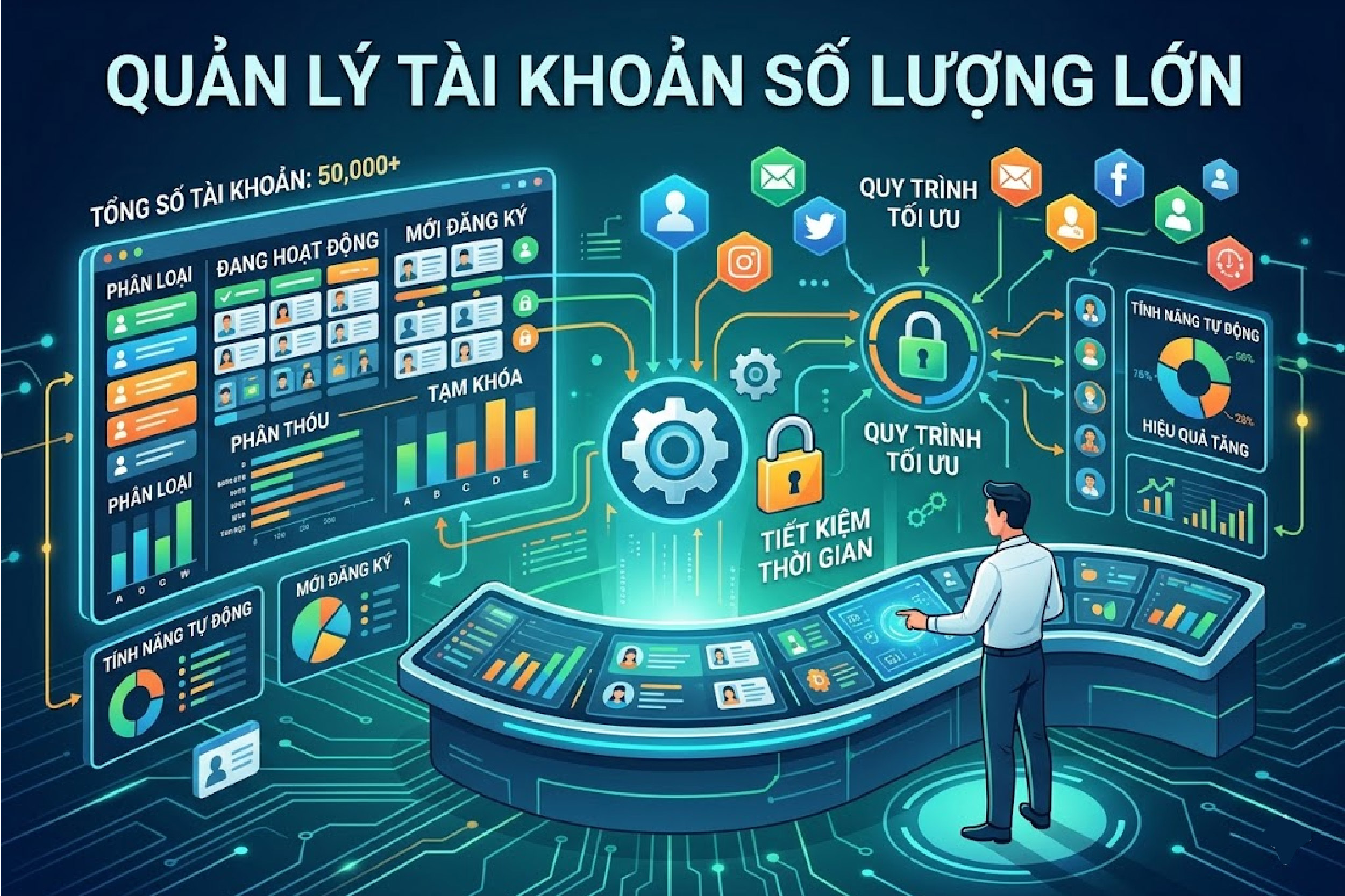 Quản l&yacute; t&agrave;i khoản số lượng lớn