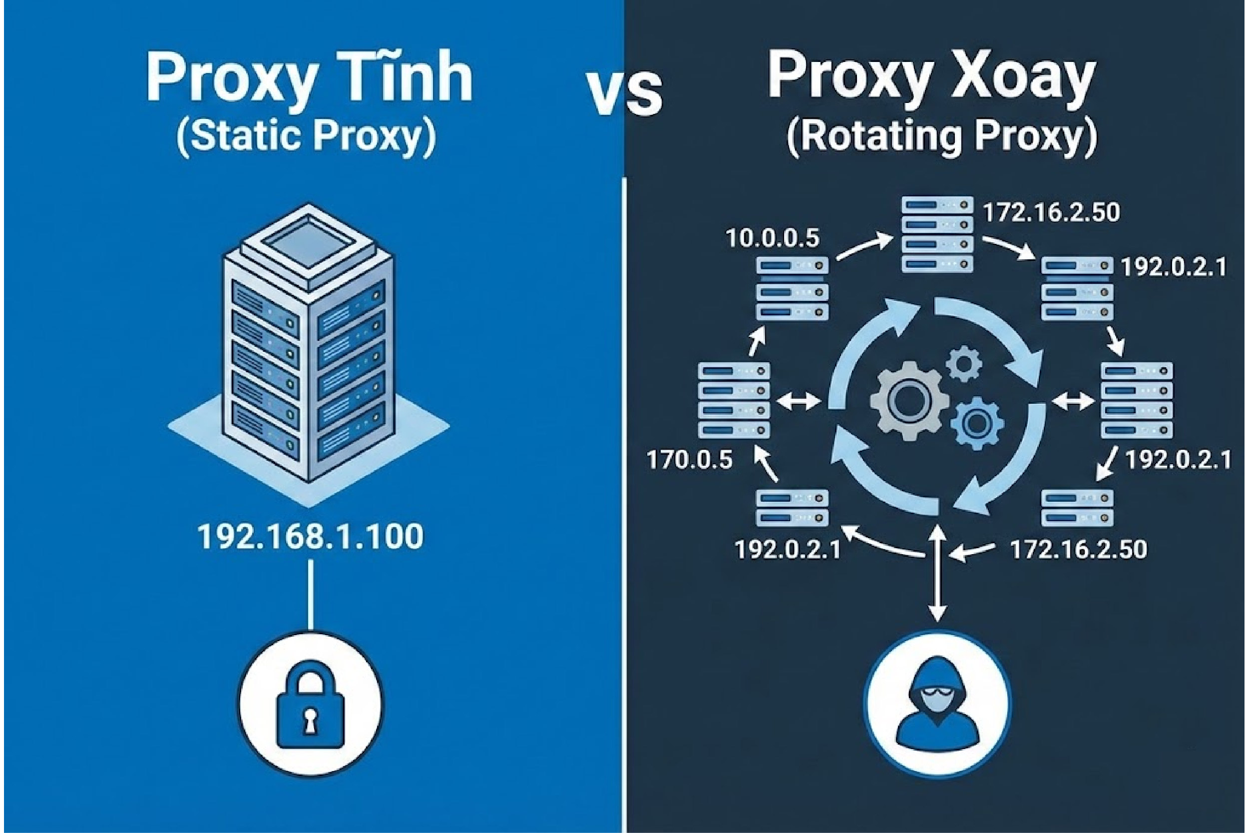 Proxy Tĩnh vs Proxy Xoay