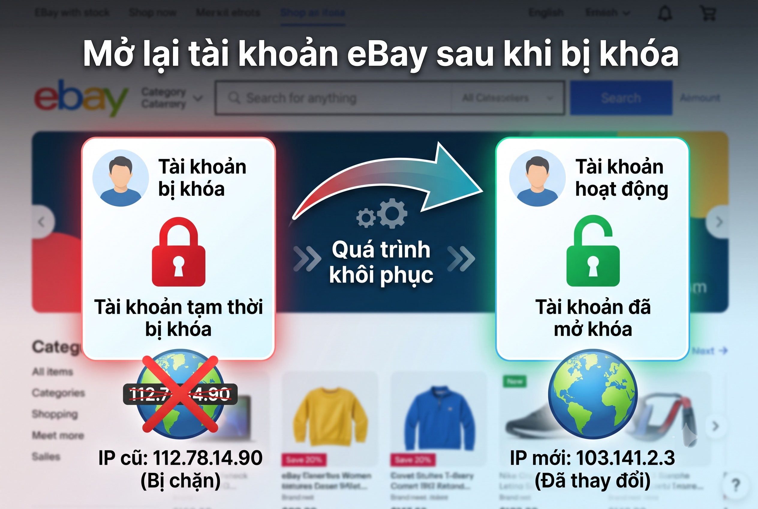 Mở lại tài khoản eBay sau khi bị khóa
