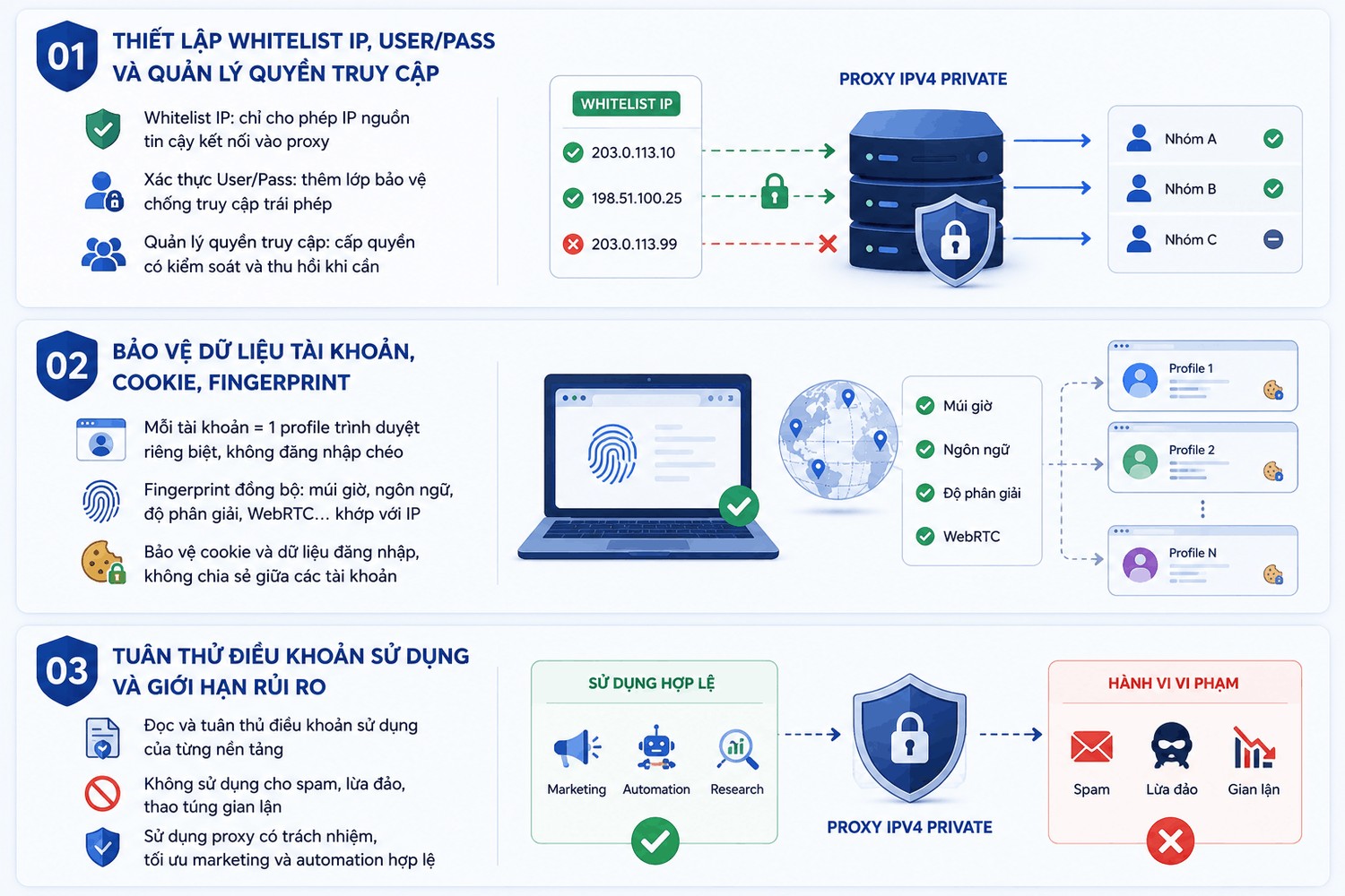Lưu ý bảo mật khi dùng Proxy IPv4 Private