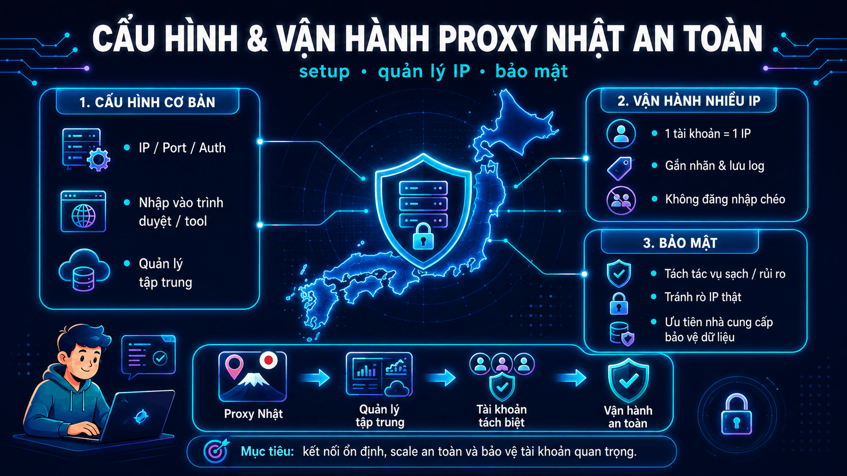 Cấu hình, vận hành proxy Nhật an toàn