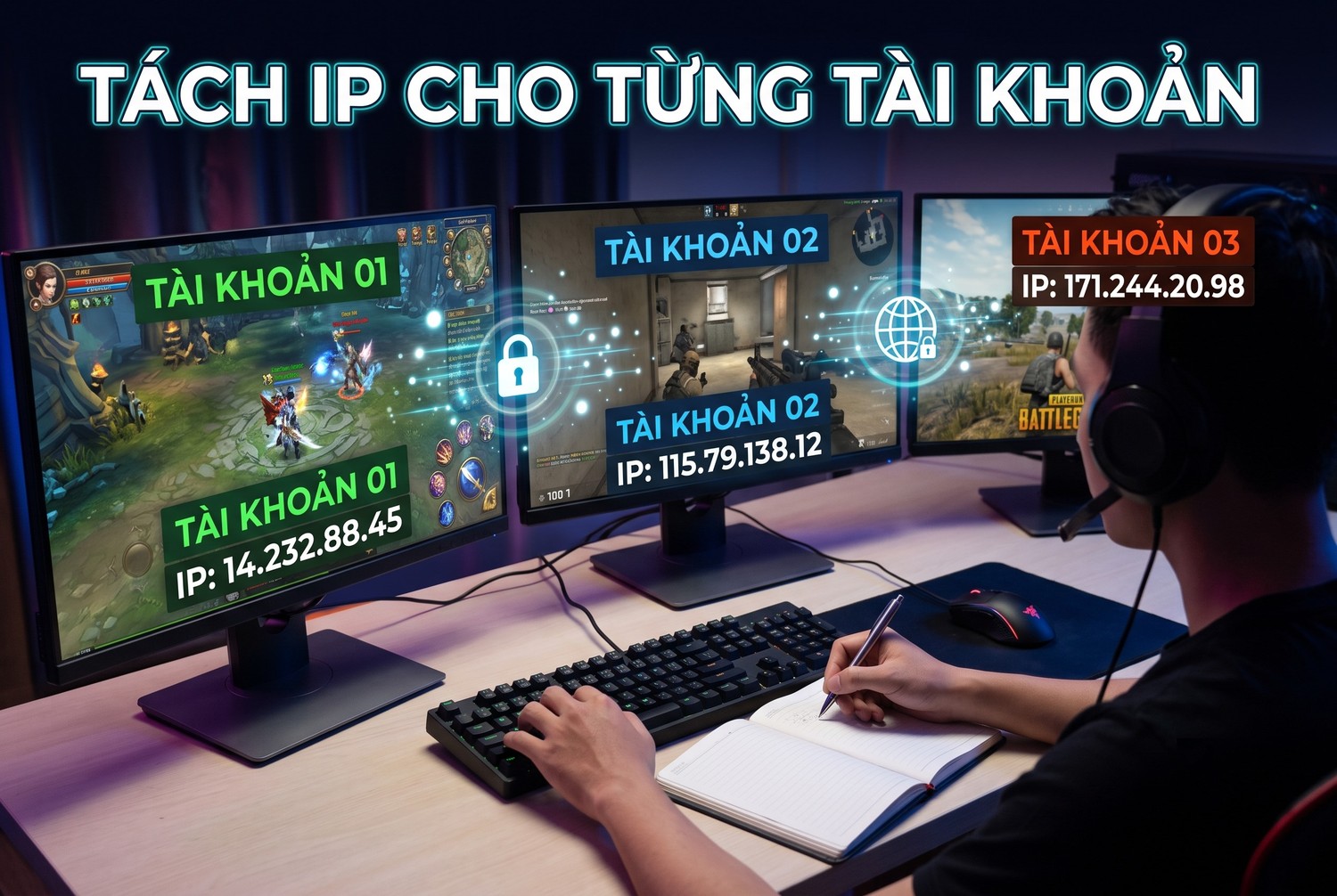 Tách IP cho từng tài khoản