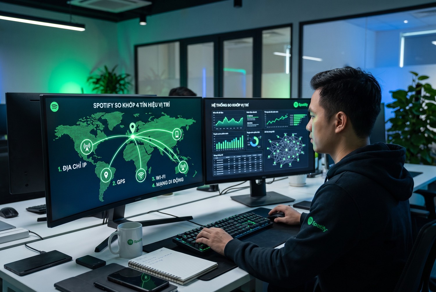 Spotify so khớp bốn tín hiệu vị trí