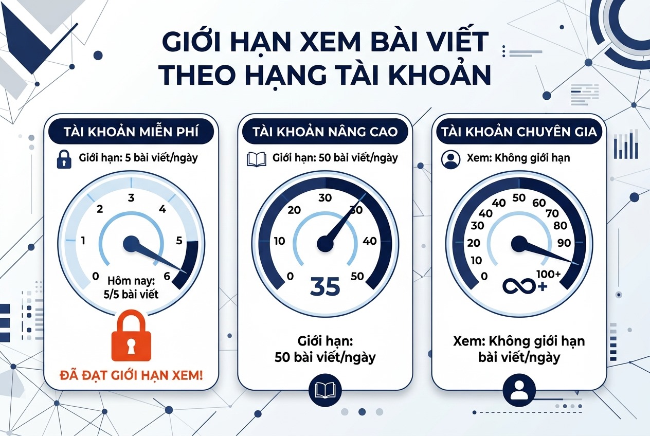 Giới hạn xem bài viết theo hạng tài khoản