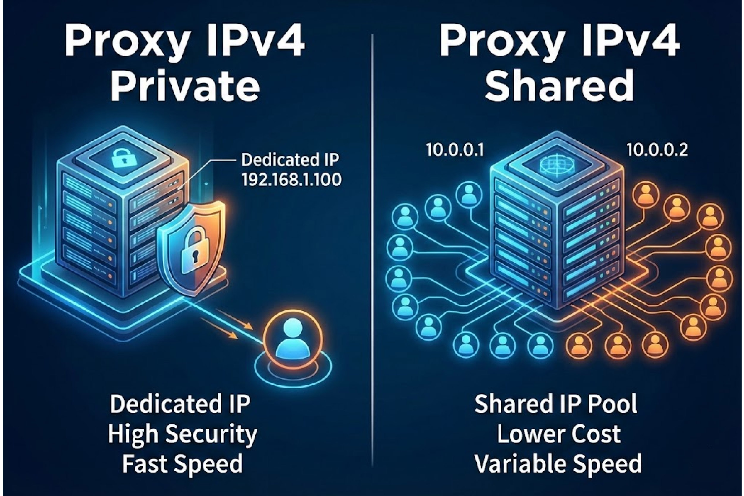 Proxy IPv4 Private và Proxy IPv4 Shared