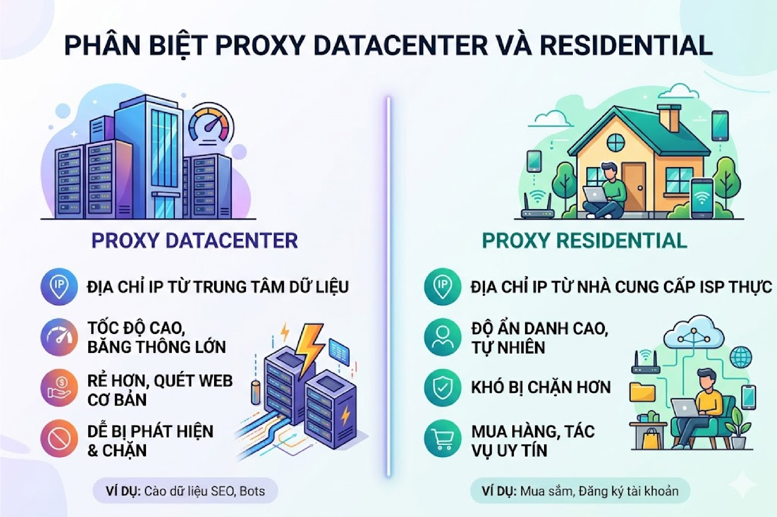 Proxy datacenter v&agrave; Residential