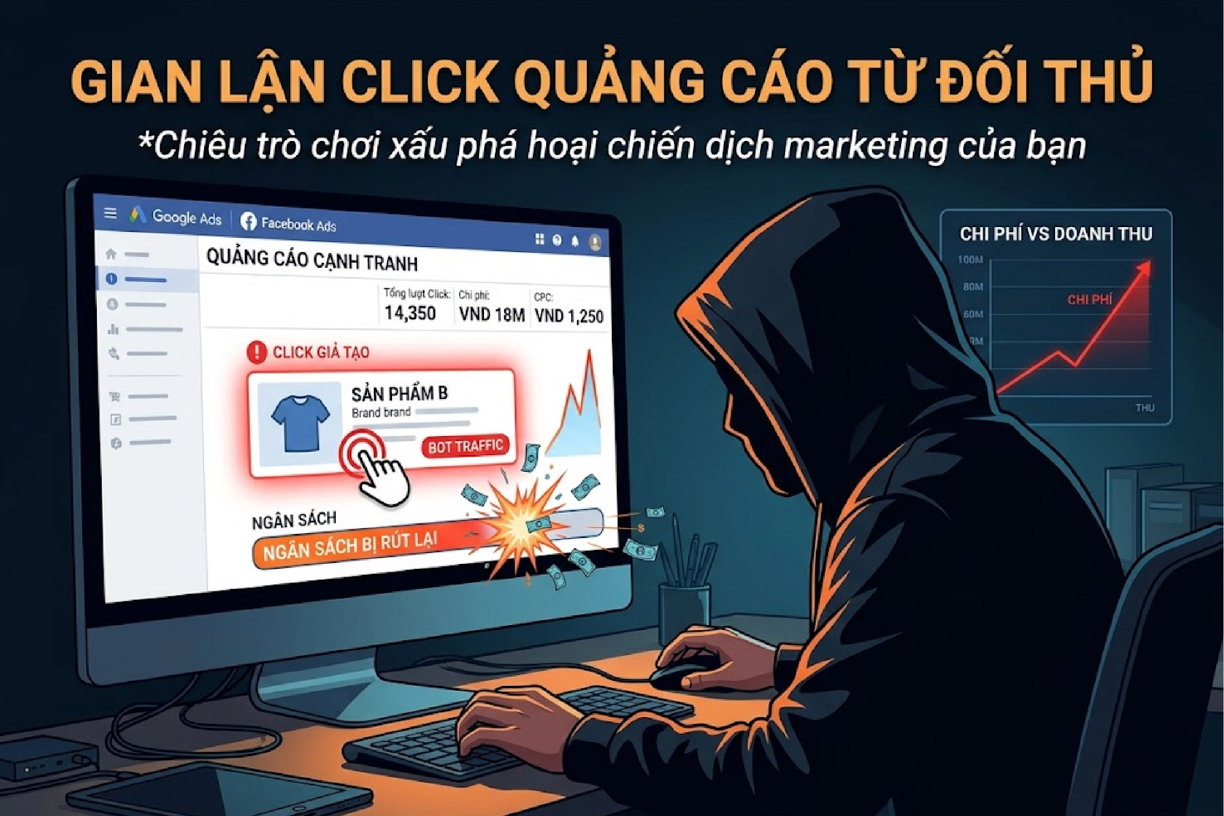 T&igrave;nh trạng đối thủ gian lận click quảng c&aacute;o