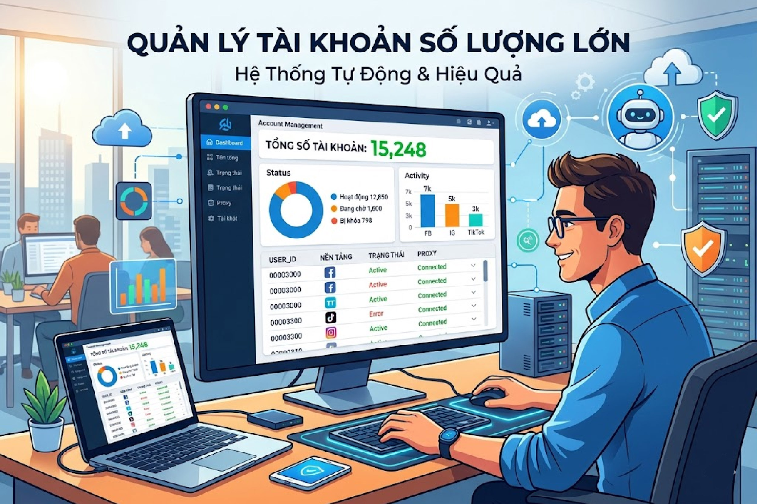 Quản l&yacute; t&agrave;i khoản số lượng lớn