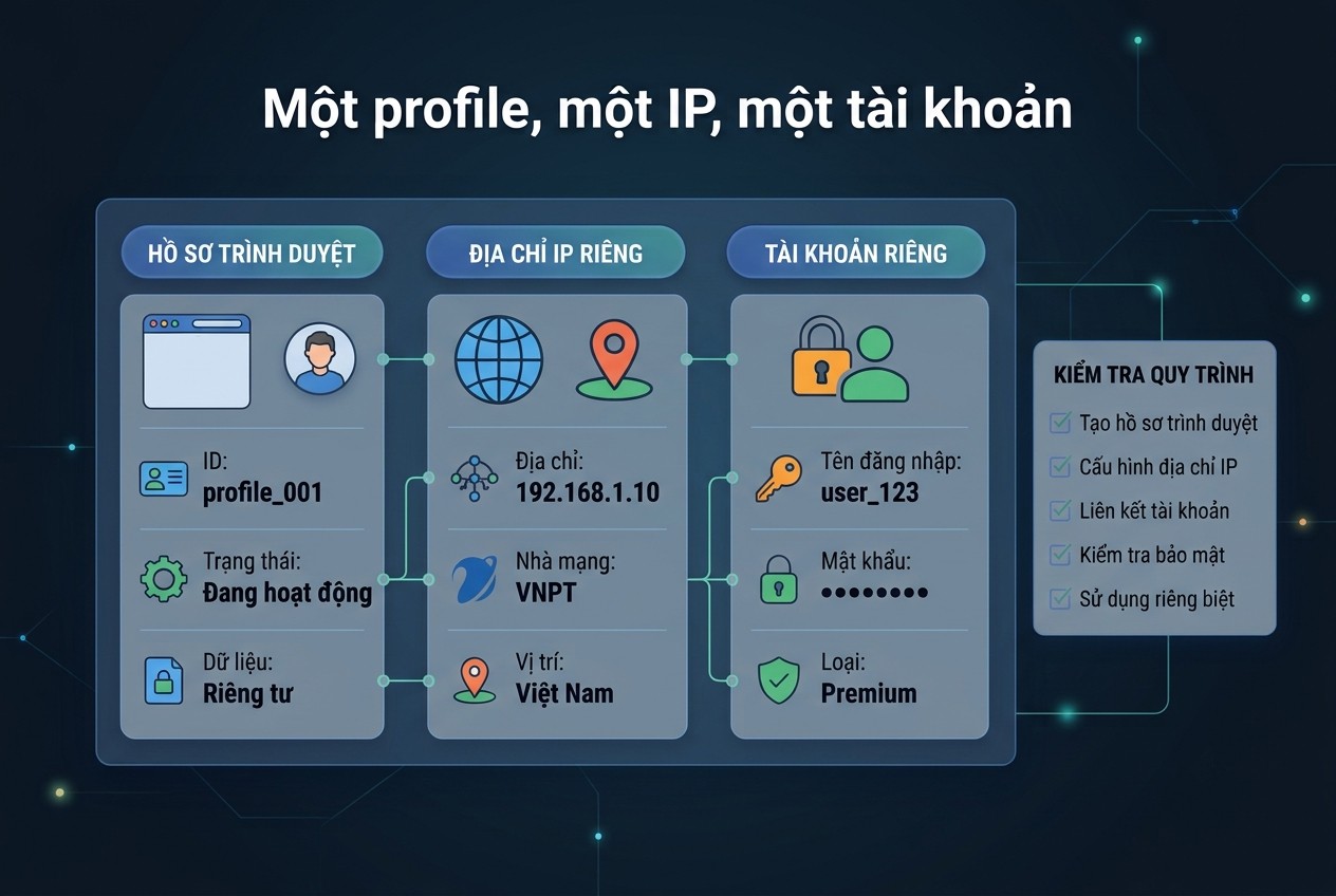 Một profile, một IP, một tài khoản