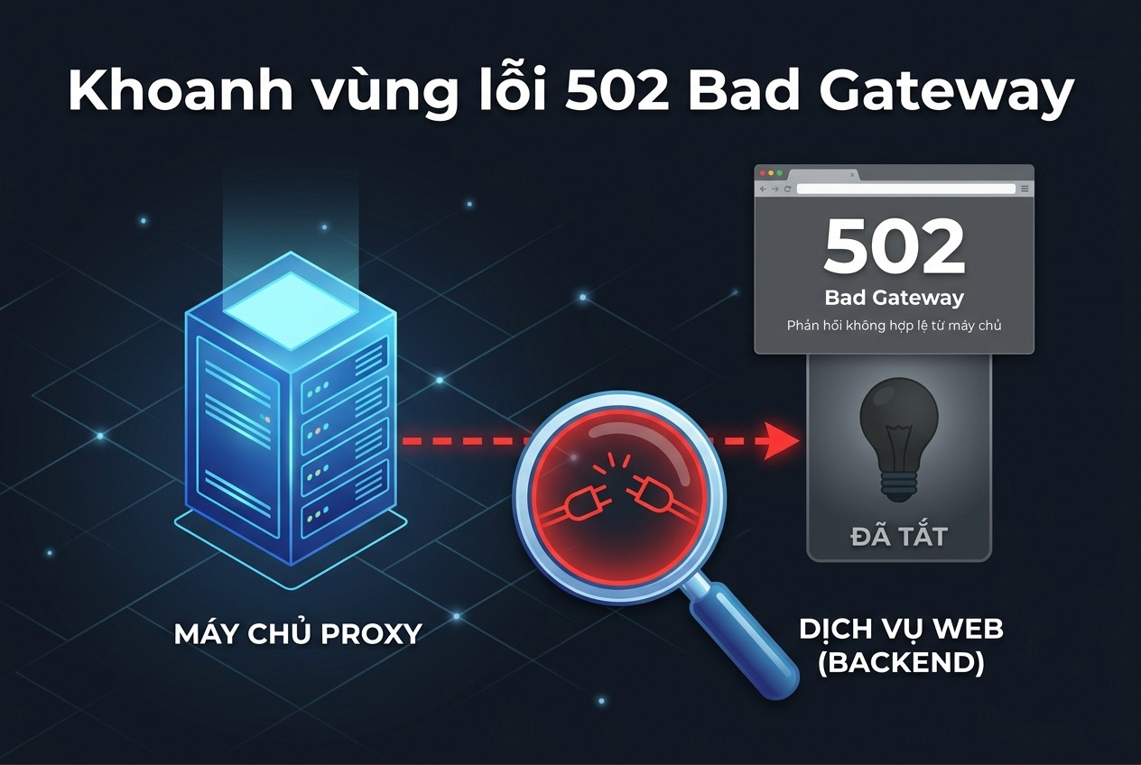Khoanh vùng lỗi 502 Bad Gateway