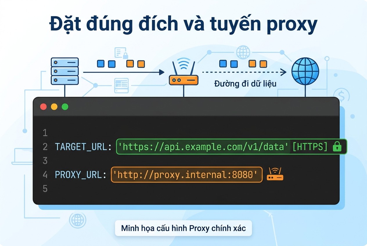 Đặt đúng đích và tuyến proxy