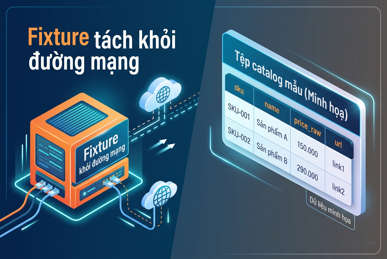Fixture tách khỏi đường mạng