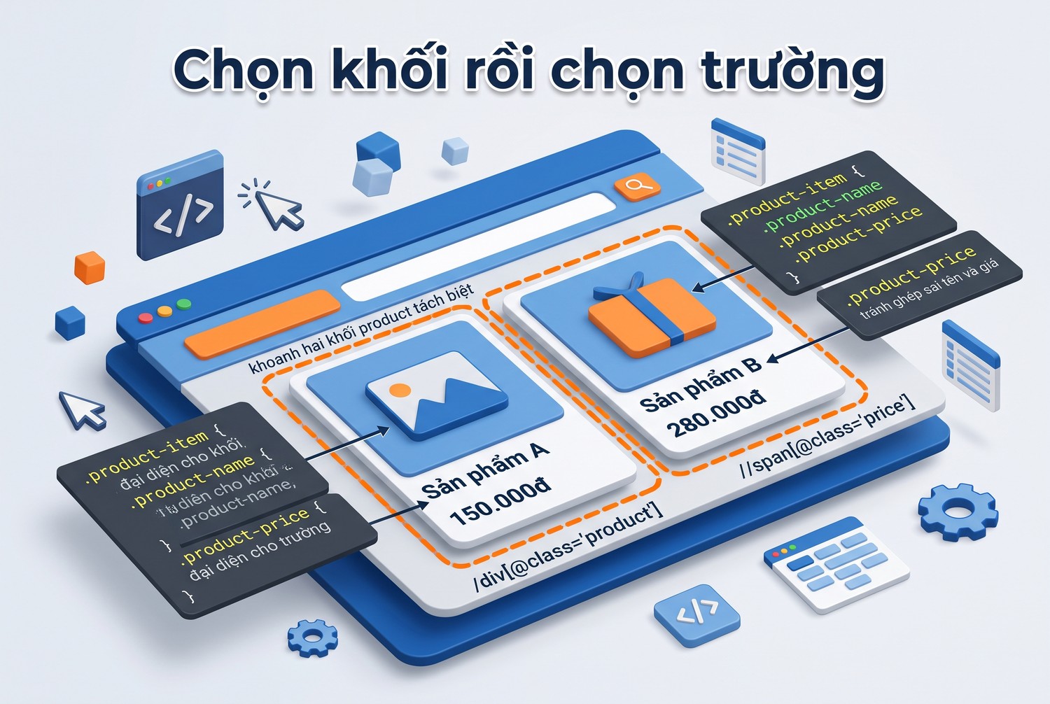 Chọn khối rồi chọn trường