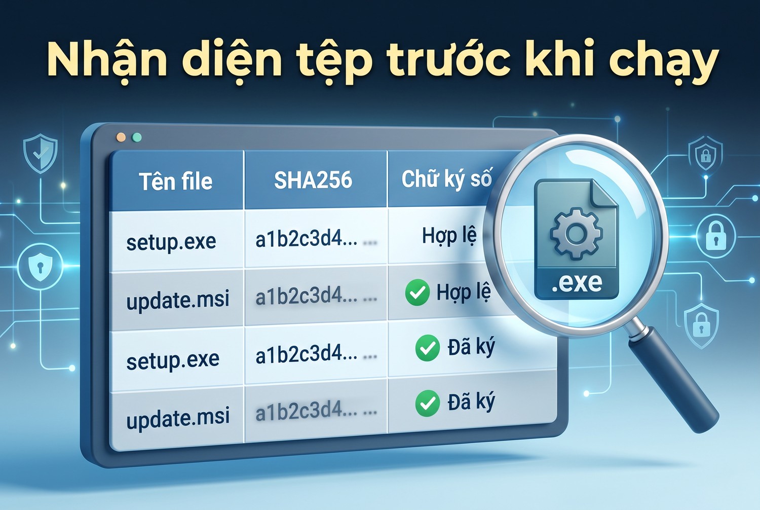 Nhận diện tệp trước khi chạy