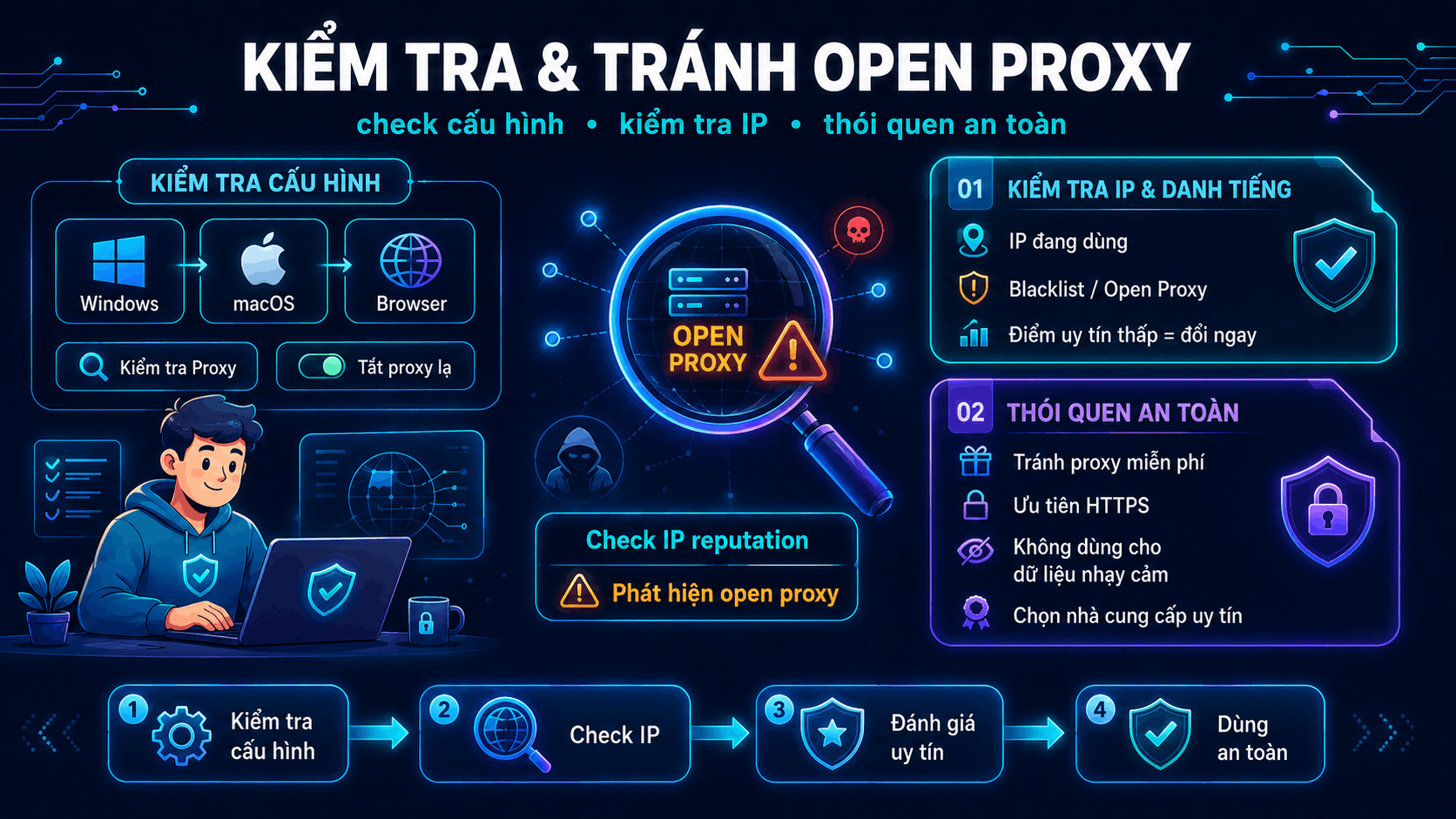 Cách kiểm tra và tránh vô tình sử dụng open proxy
