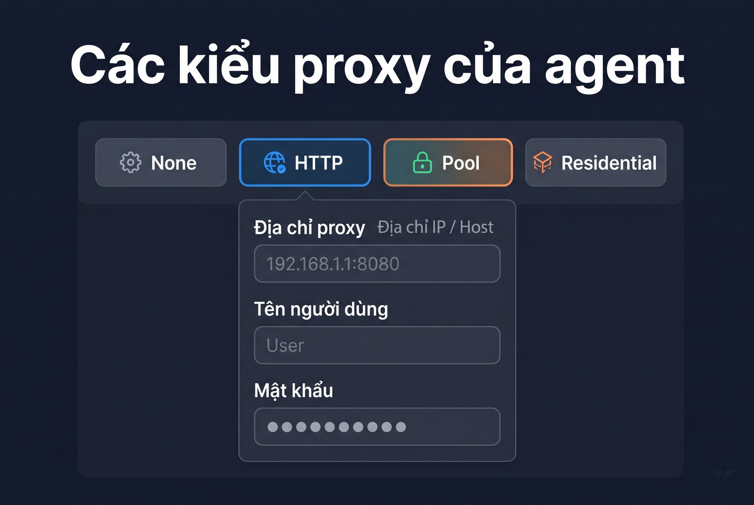 Các kiểu proxy của agent