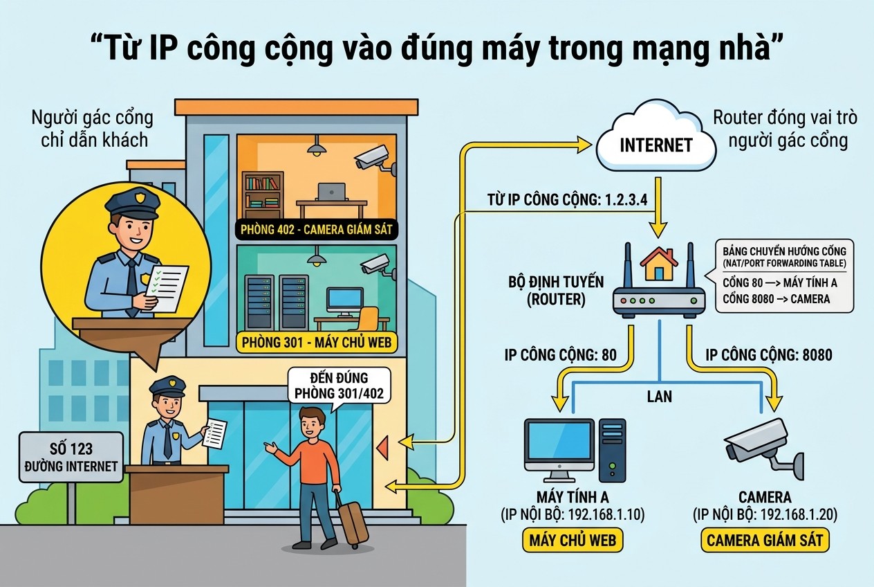 Từ IP công cộng vào đúng máy trong mạng nhà